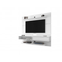 Manhattan Comfort 223BMC6 Astor 70.86 Modern Floating Entertainment Center 2.0 with Media and Decor Shelves in White